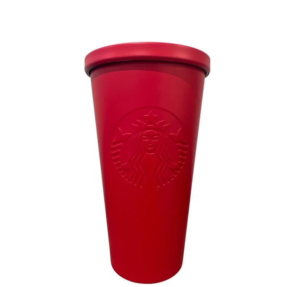 Starbucks Other - Starbucks 2014 Matte Red Stainless Steel Cold Cup Tumbler 16oz with Lid Holiday